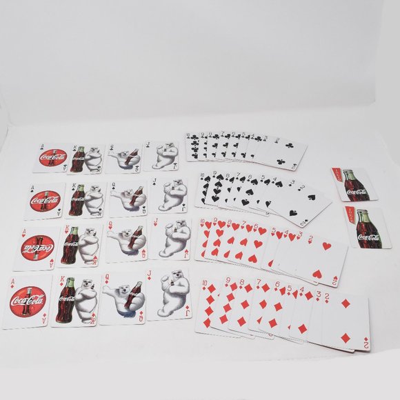 Vintage Coca Cola Playing Cards 4 Full Decks Polar Bear  1998 Game Night Collect - Picture 4 of 12